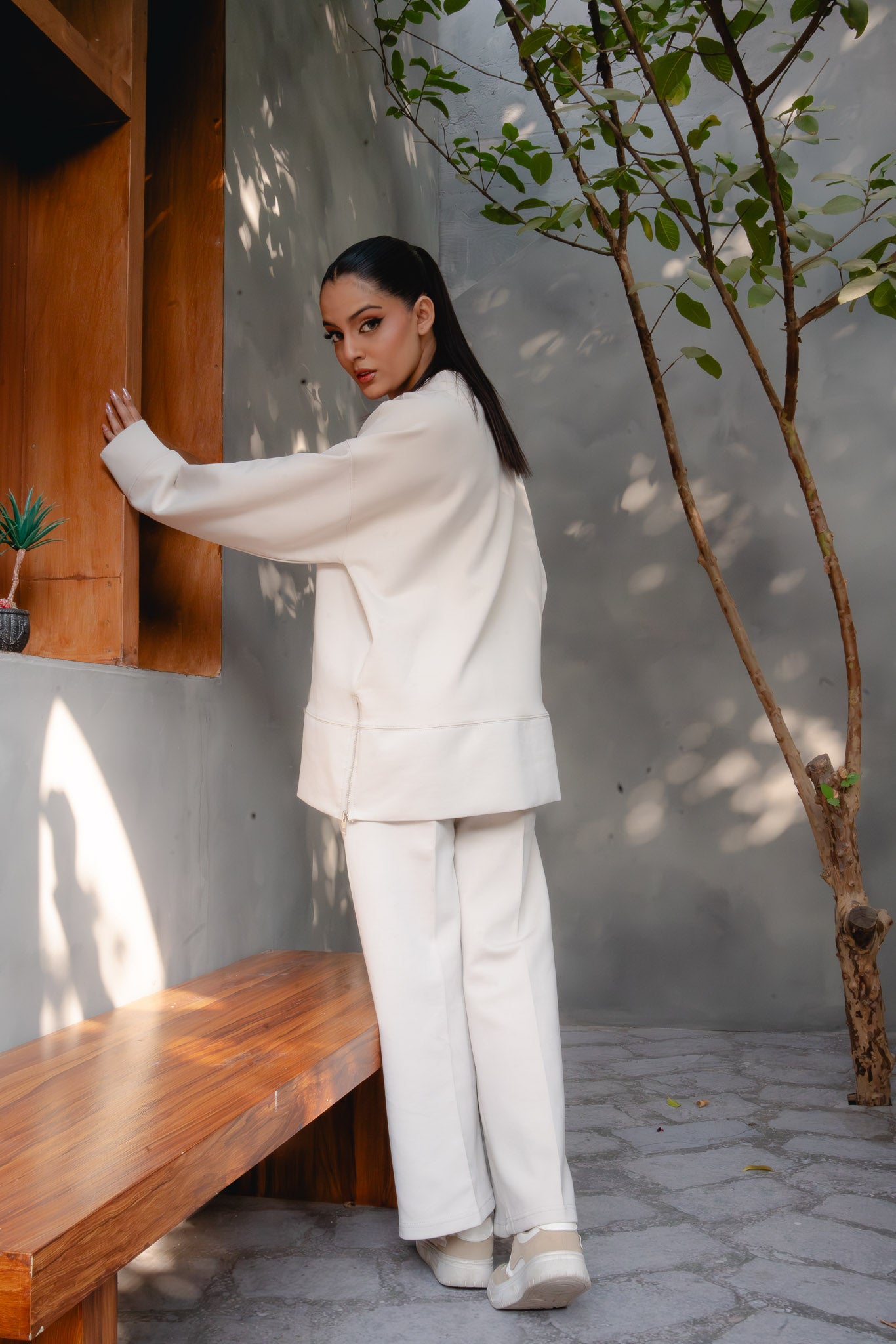 TERRA SIDE-ZIP CO-ORD SET | SANDSTONE BEIGE