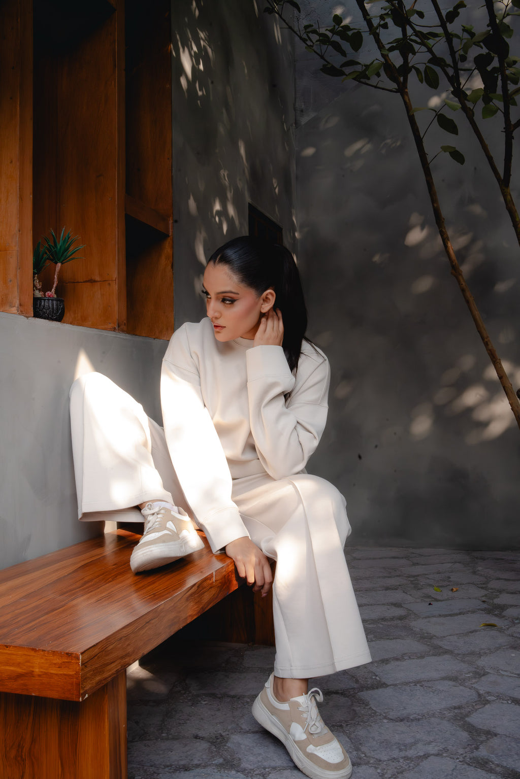 TERRA SIDE-ZIP CO-ORD SET | SANDSTONE BEIGE