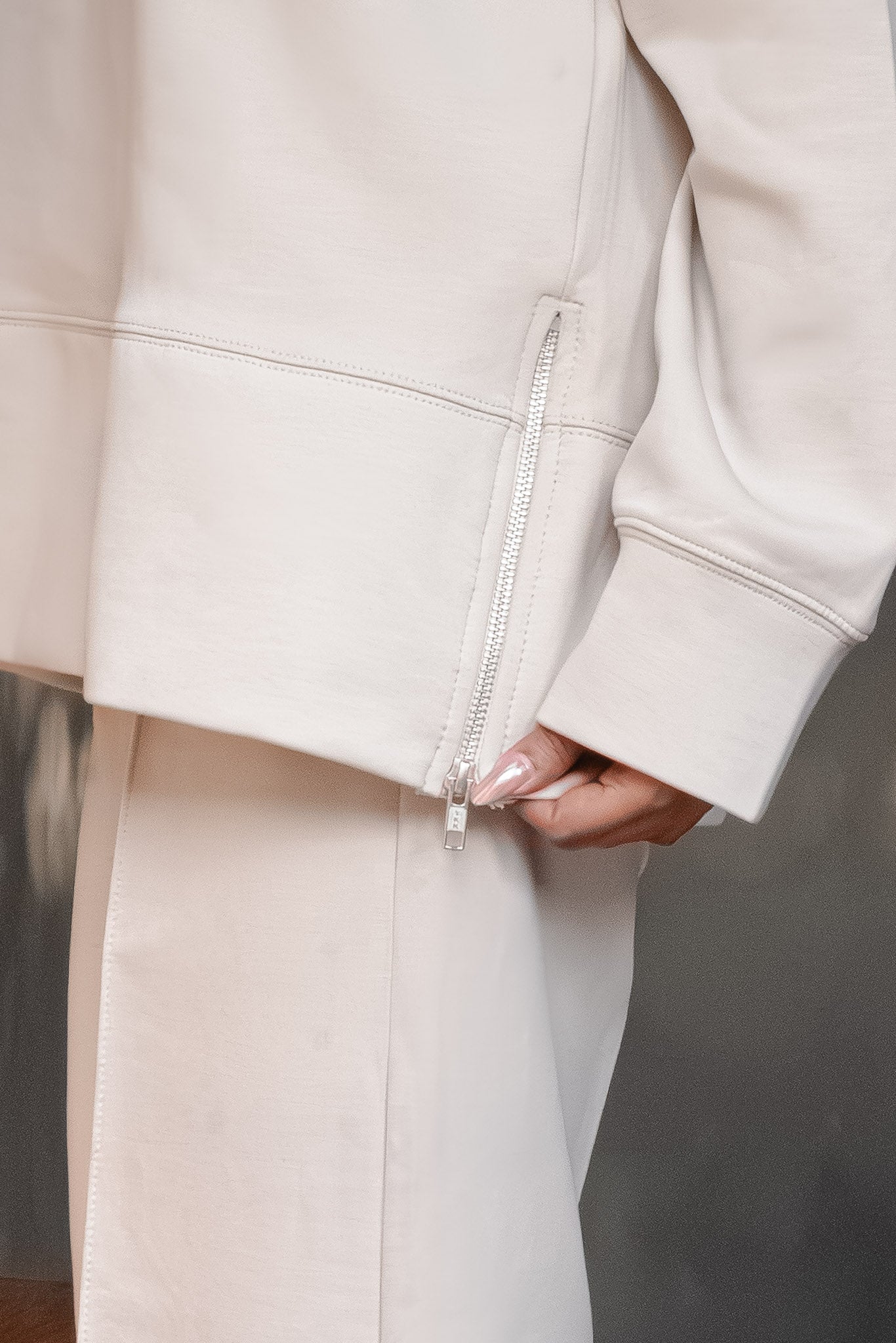 TERRA SIDE-ZIP CO-ORD SET | SANDSTONE BEIGE