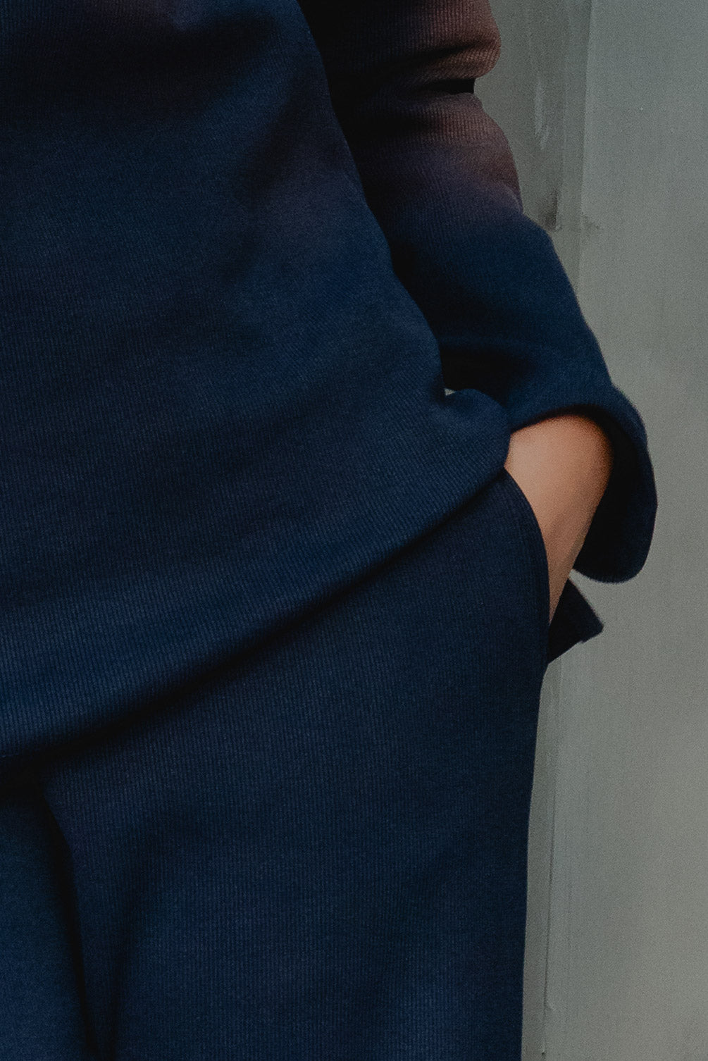 ALPS ZIP-RIBBED CO-ORD SET | MIDNIGHT BLUE