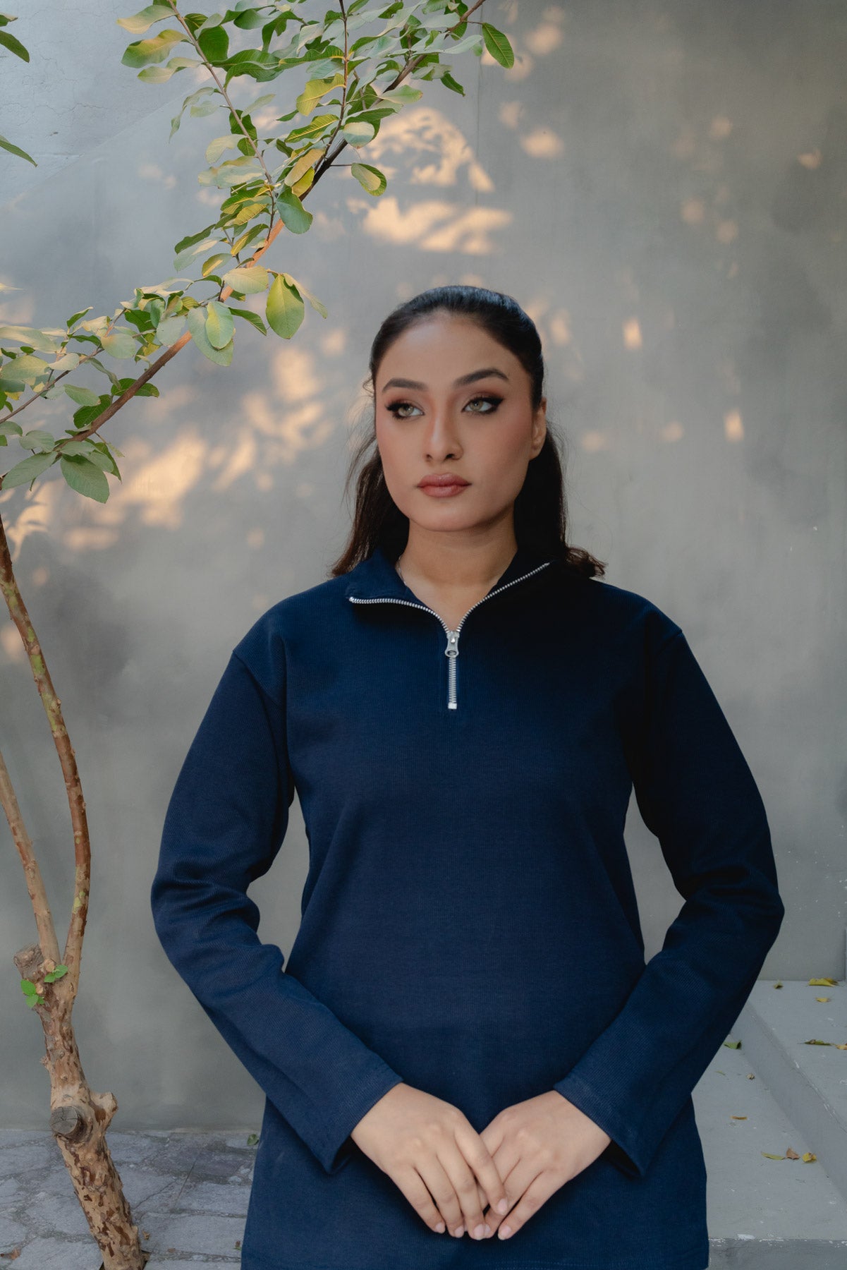 ALPS ZIP-RIBBED CO-ORD SET | MIDNIGHT BLUE