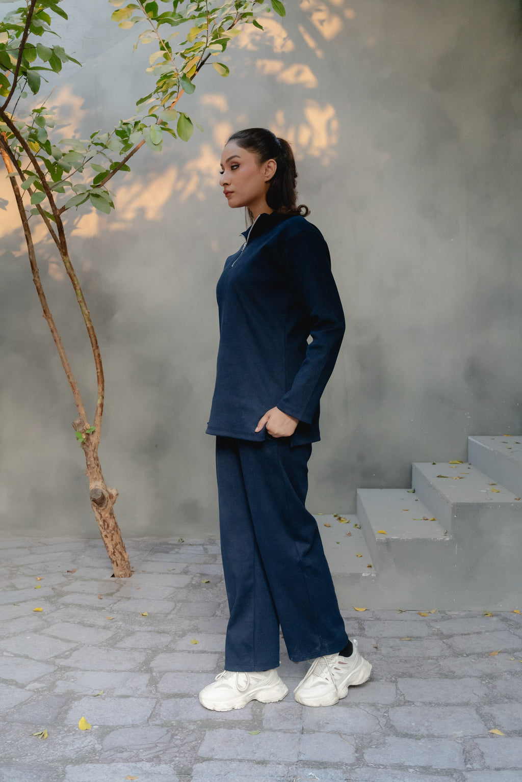 ALPS ZIP-RIBBED CO-ORD SET | MIDNIGHT BLUE