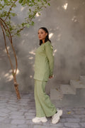 EVORA RIBBED CO-ORD SET | PISTACHIO GREEN